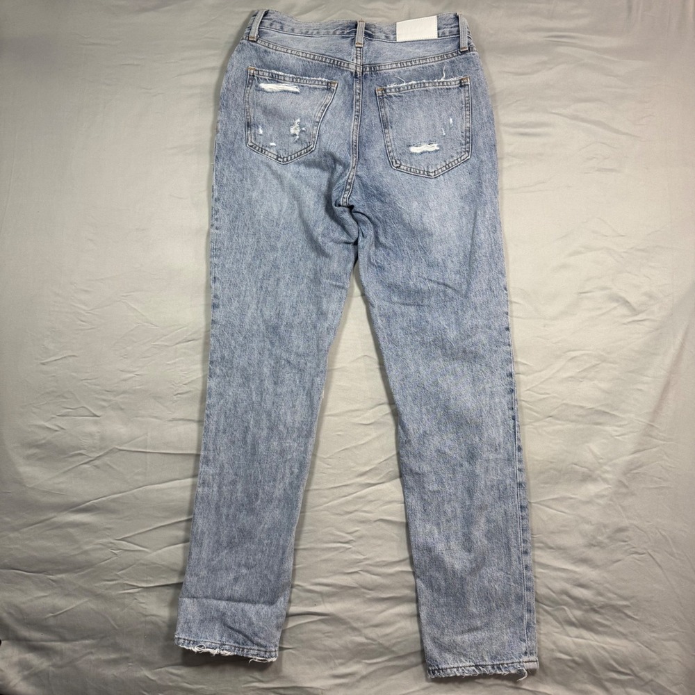 Pistola Womens High Rise Straight Leg Distressed Jeans Light Wash Blue Sz 26 - Picture 3 of 10
